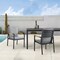 Armen Living Royal Black Aluminum and Teak Outdoor Dining Chair with Dark Gray Fabric, PK2 840254332782 - alternate 7